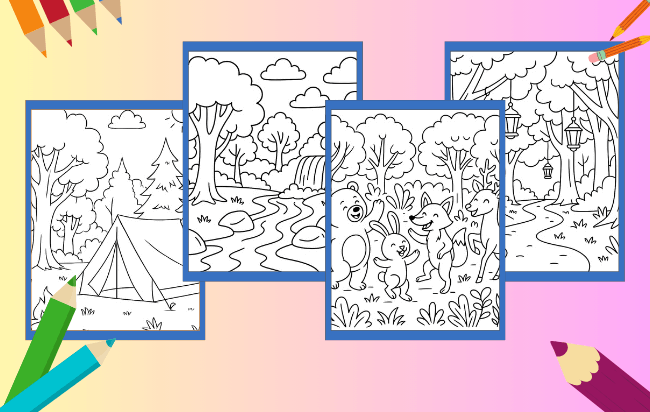 Desenhos de Floresta para colorir