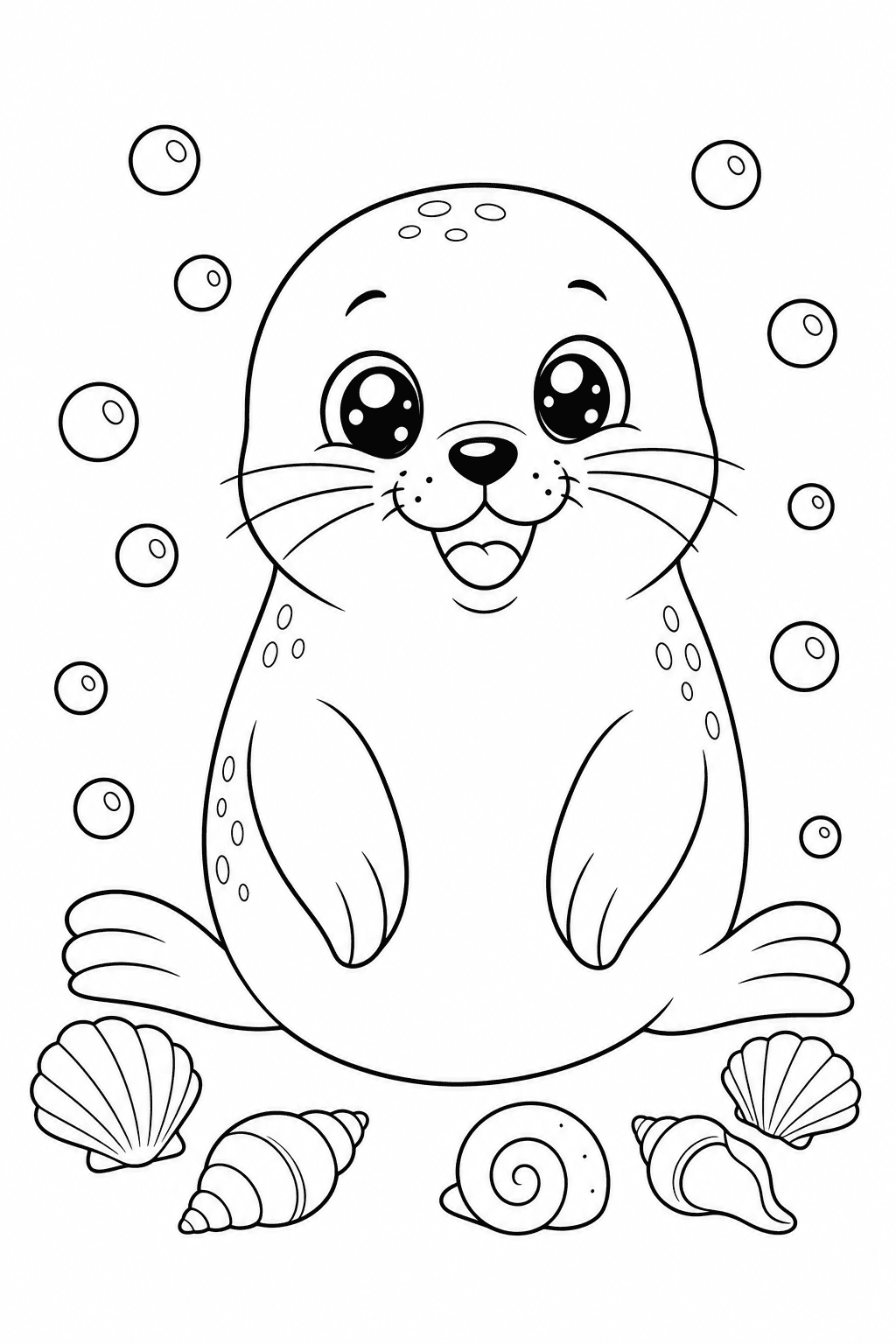 Foca fofa para colorir