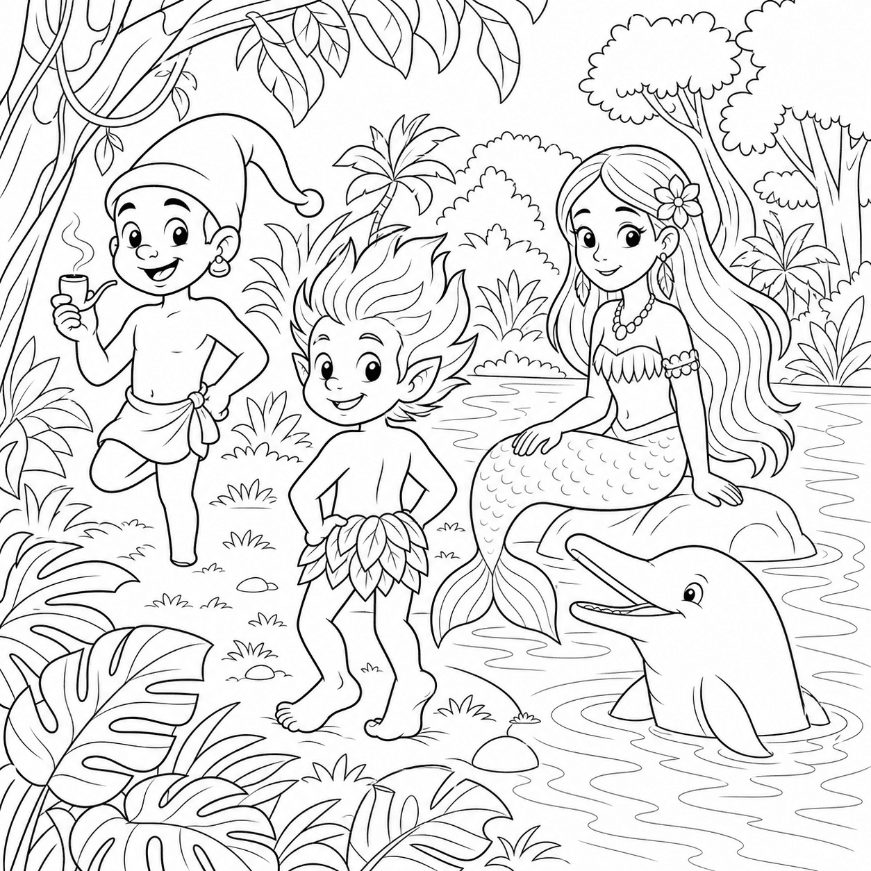 Personagens do folclore brasileiro para colorir