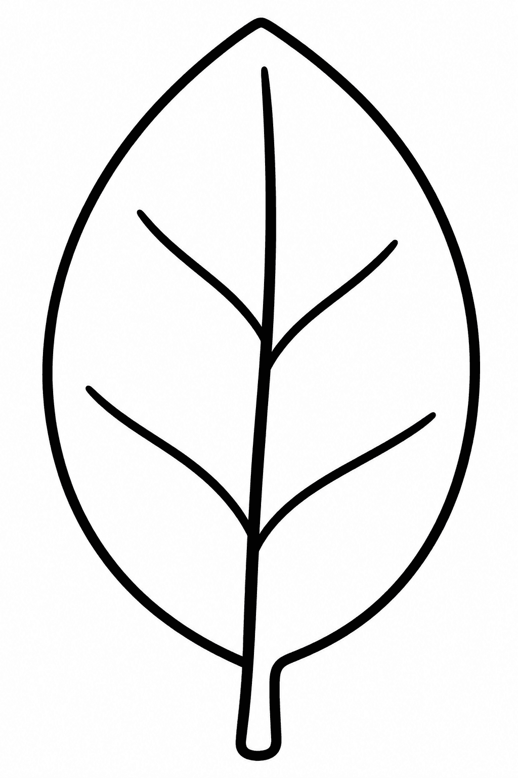 Folha simples com nervuras para colorir