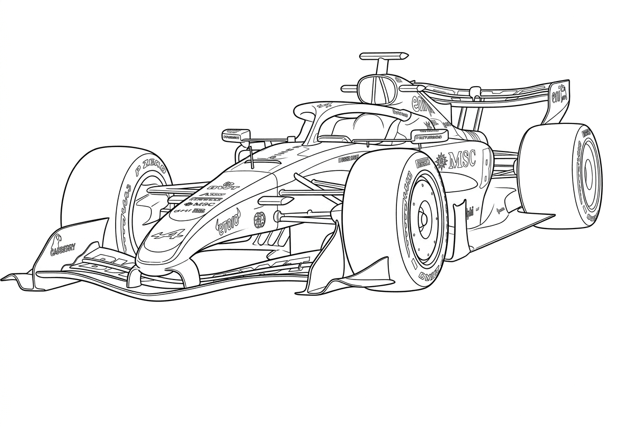 Fórmula 1 Alpine A526 para colorir