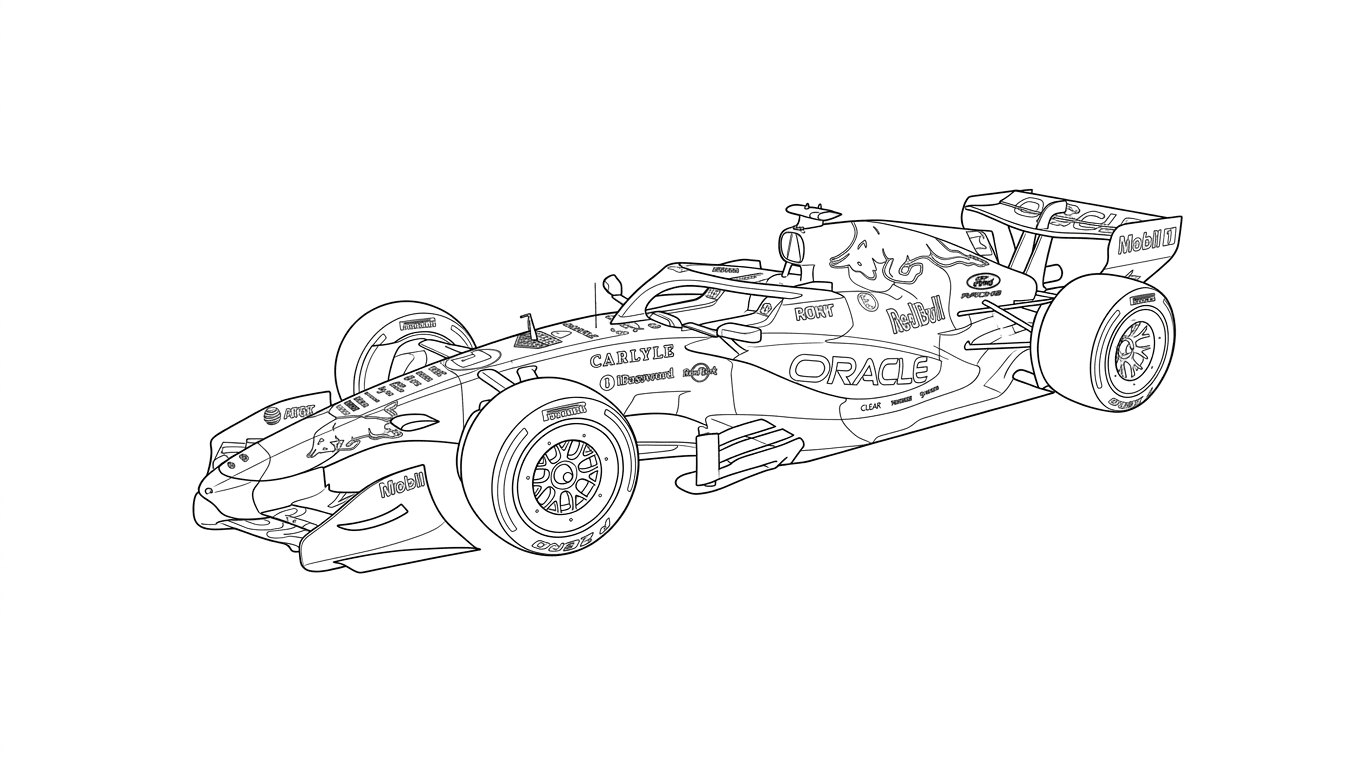 Fórmula 1 Red Bull RB22 para colorir