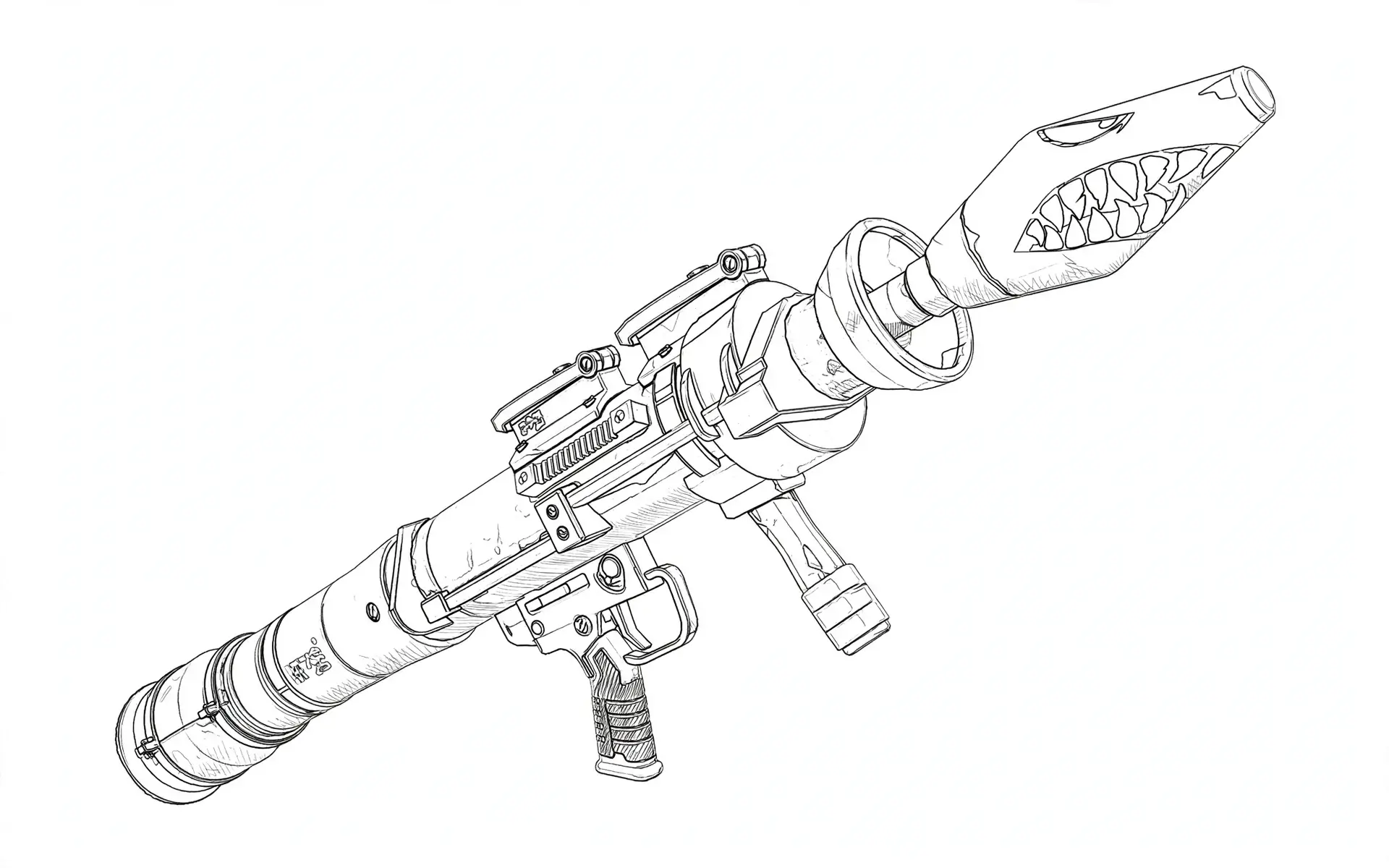 Lançador de foguetes de Fortnite para colorir