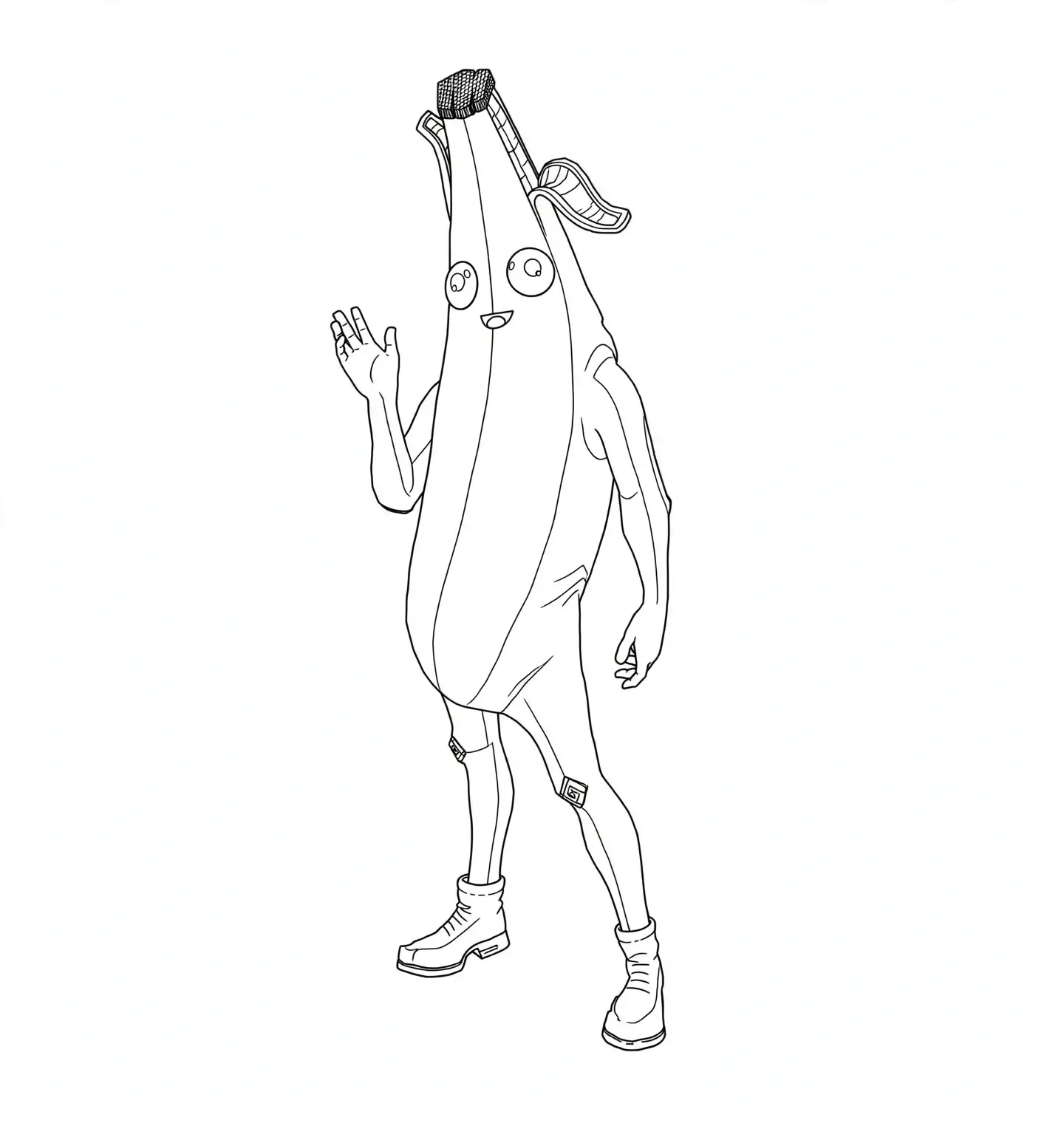 Peely, a banana de Fortnite para colorir