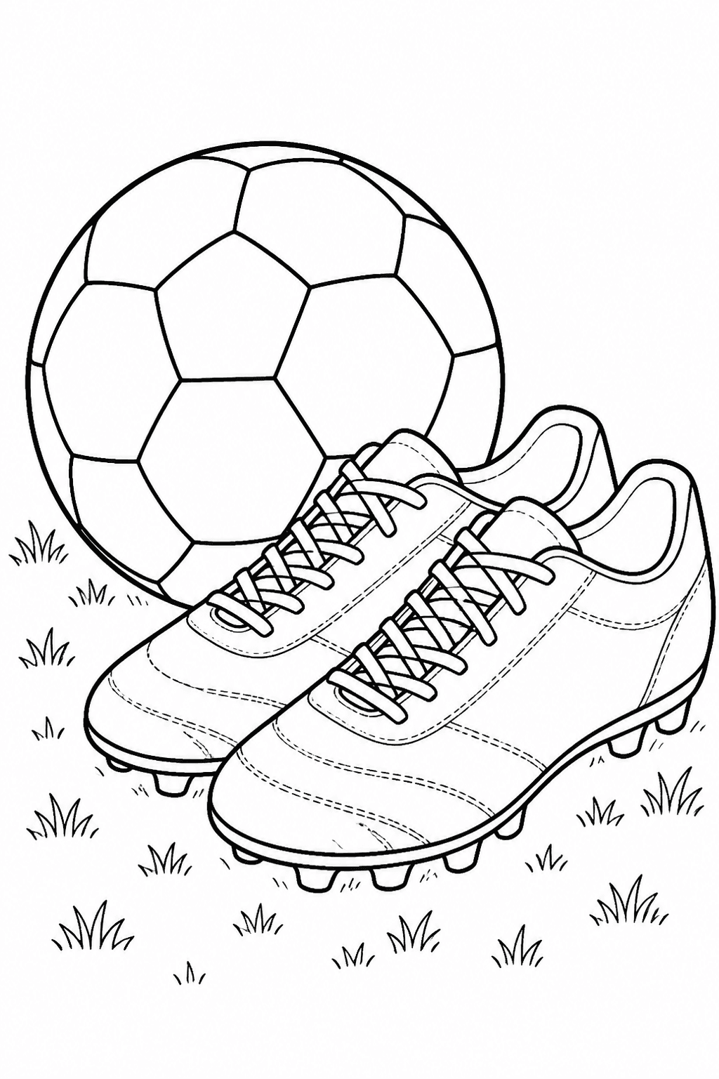 Bola e chuteiras de futebol para colorir