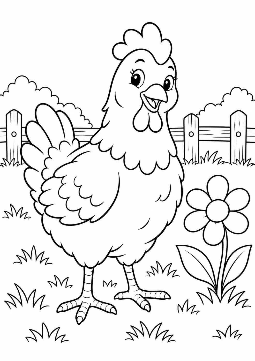 Galinha para colorir