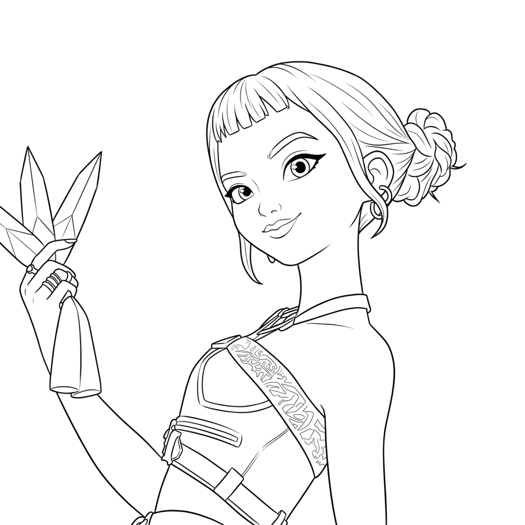 Zoey close para colorir