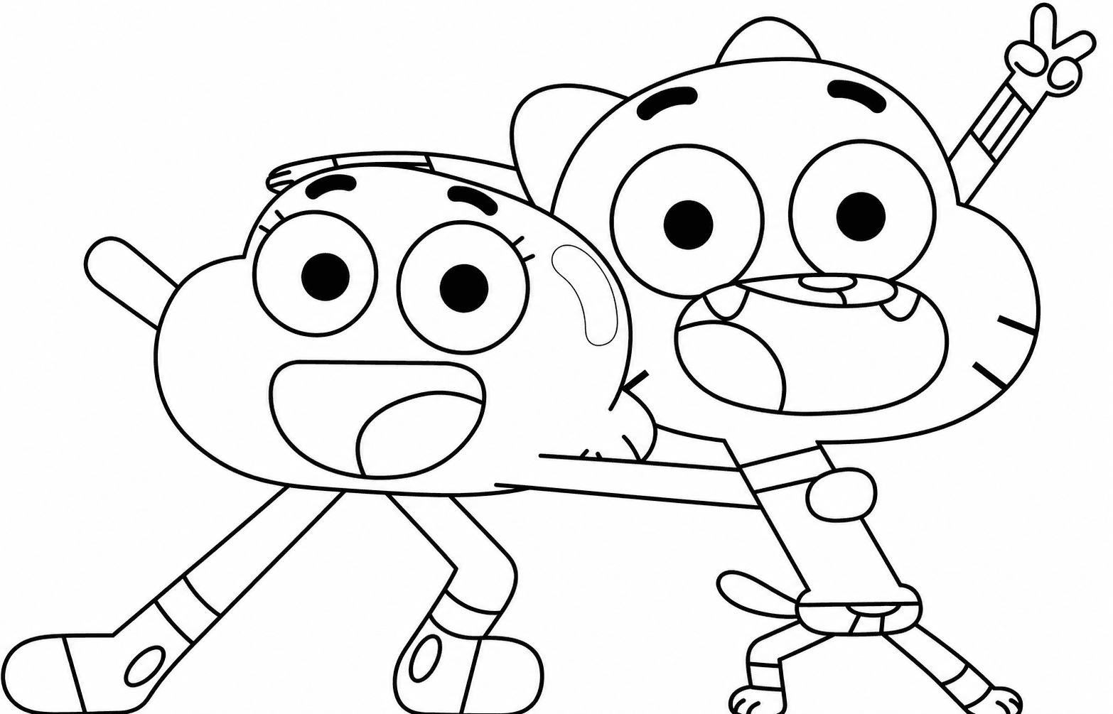 Gumball e Darwin para colorir