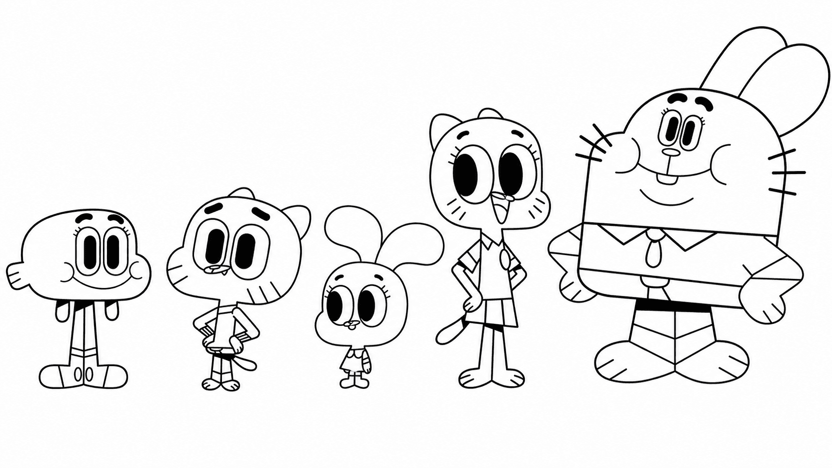 Personagens de Gumball para colorir