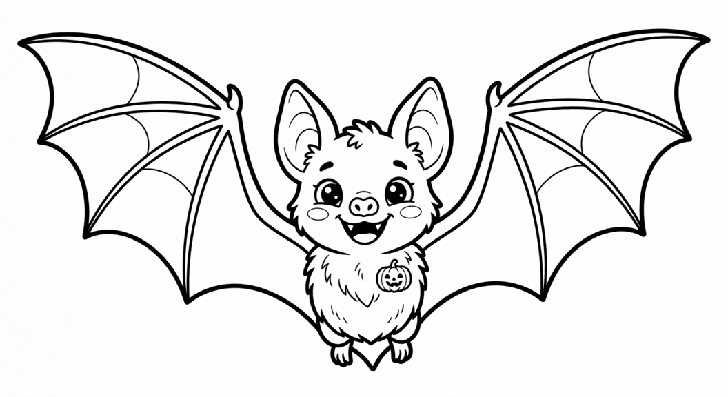 Morcego de Halloween para colorir