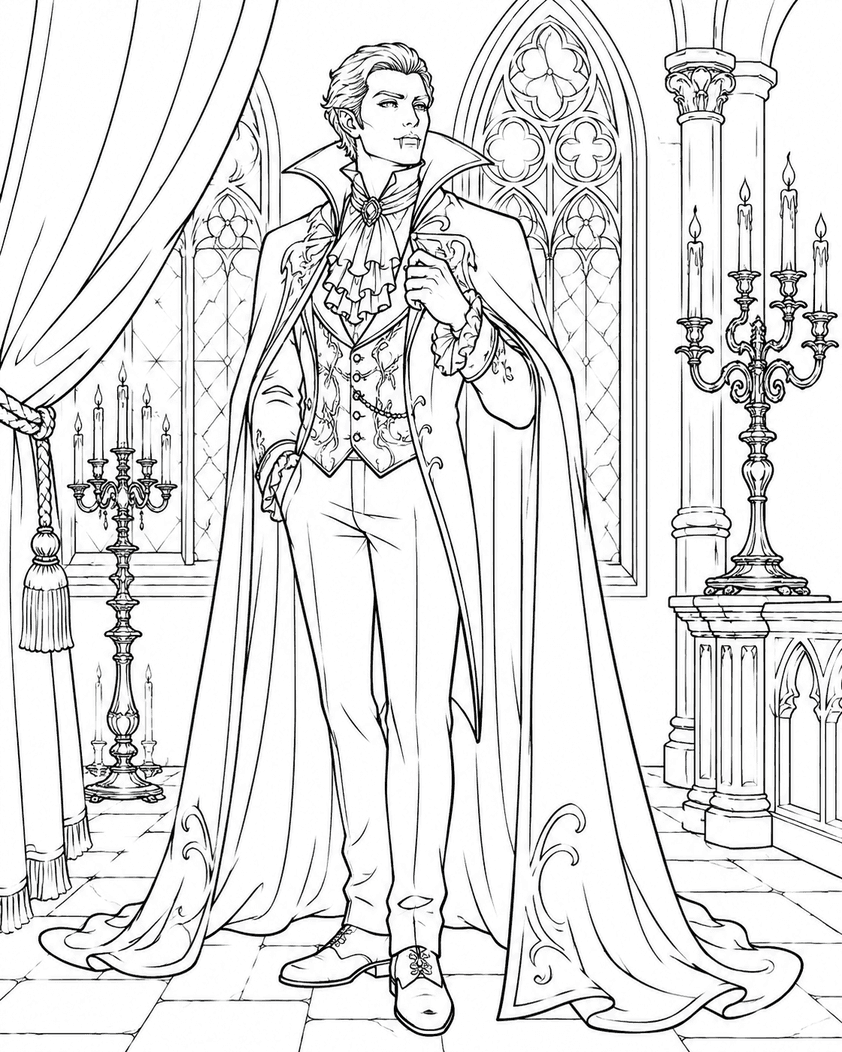 Vampiro detalhado para colorir
