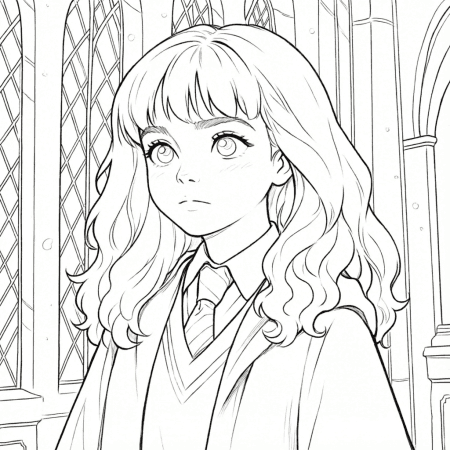 Hermione criança para colorir