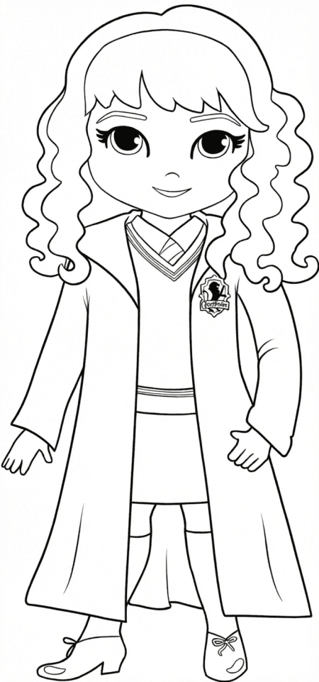 Desenho de Hermione para colorir