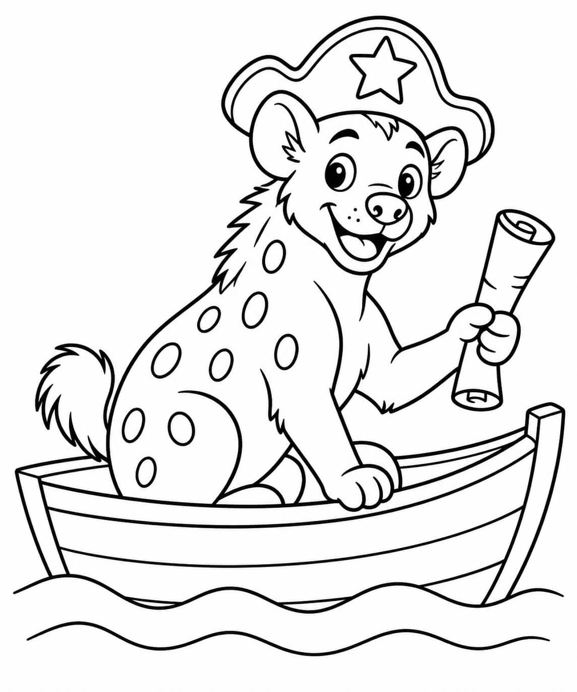 Hiena pirata para colorir