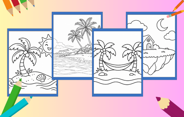Ilha para colorir