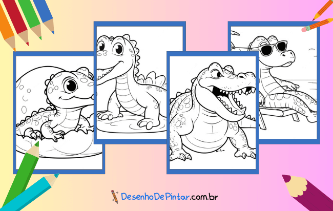 Desenhos de Jacaré para colorir