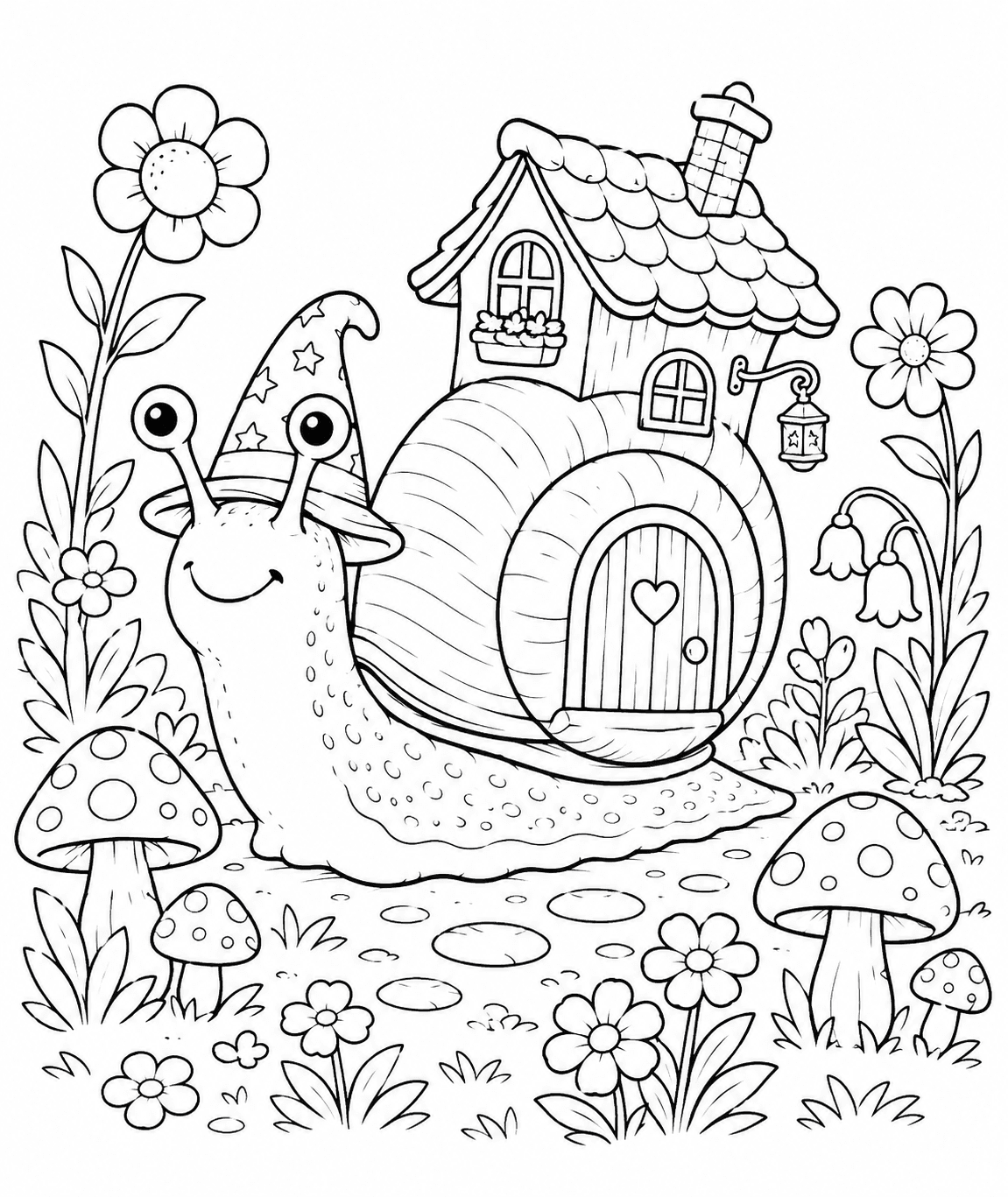 Caracol mágico para colorir