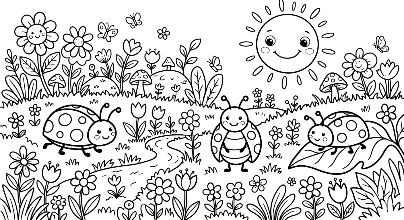 Jardim encantado infantil para colorir