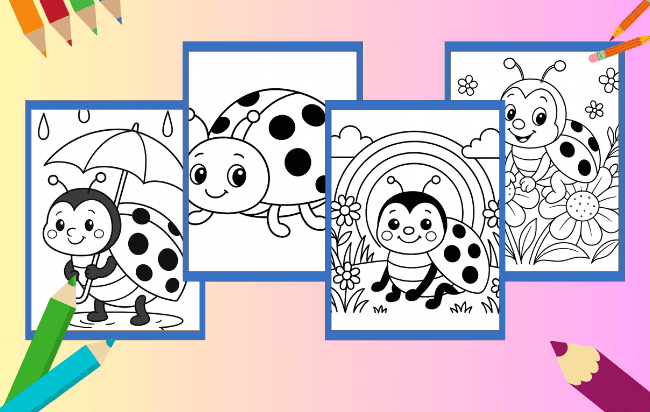 Desenhos de joaninha para colorir