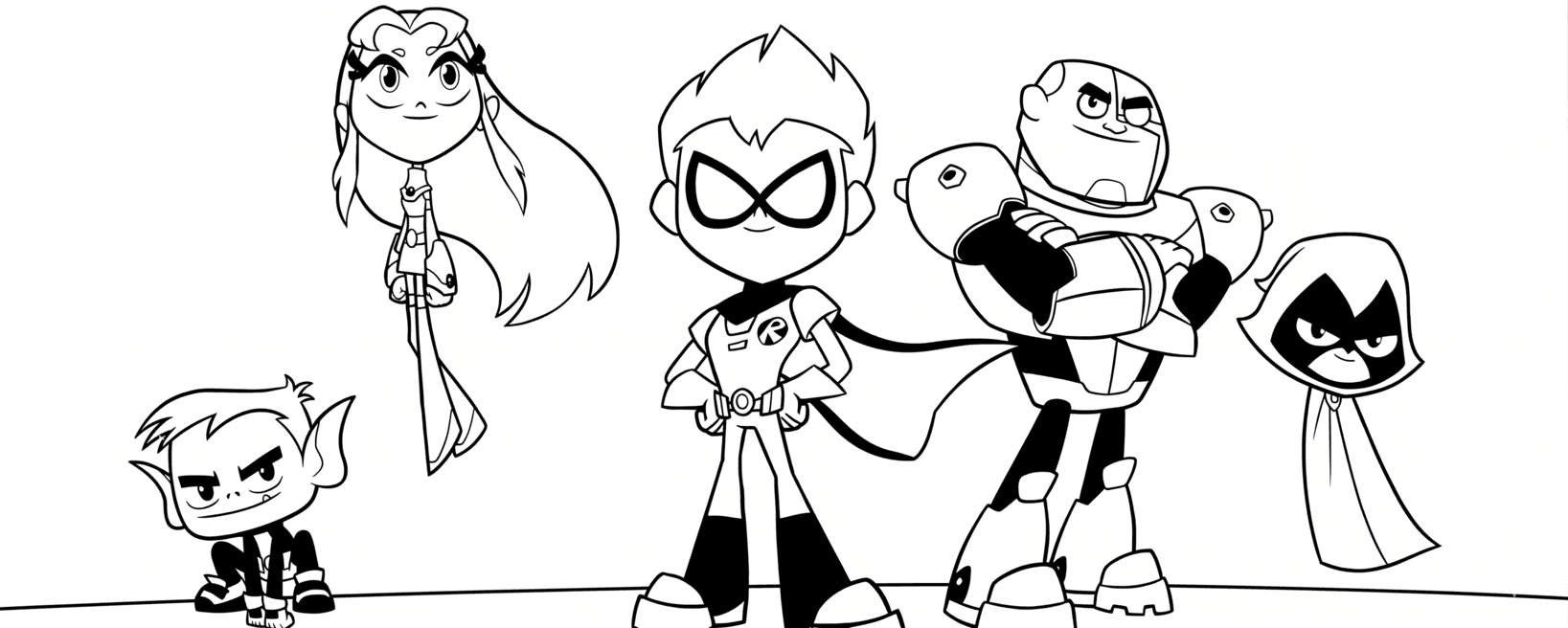 Desenho dos Jovens Titãs para colorir
