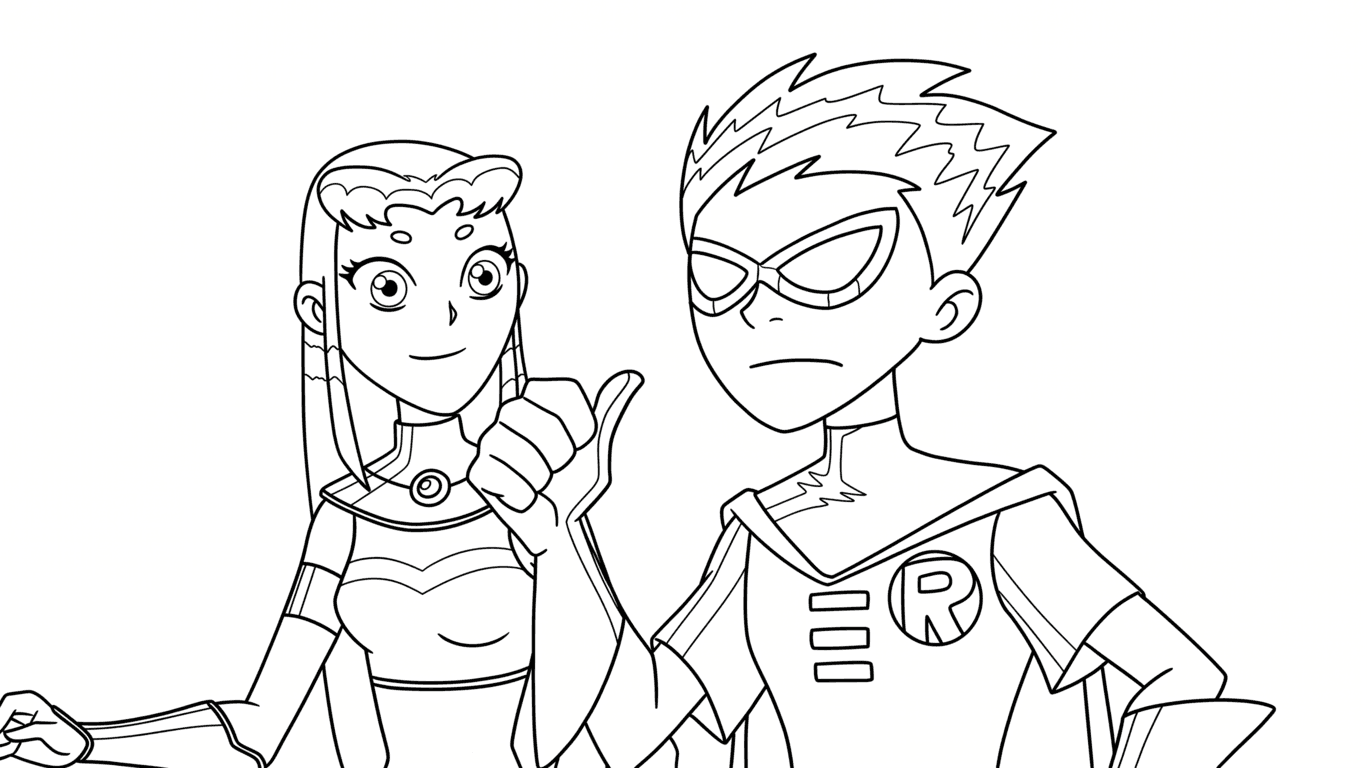 Robin e Estelar para colorir