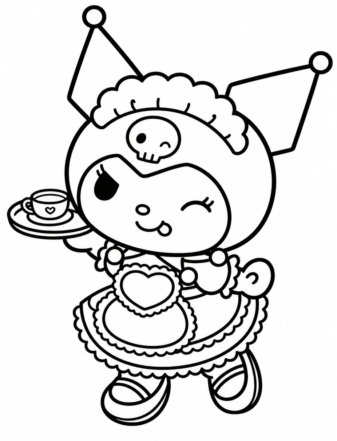 Kuromi de arrumadeira para colorir