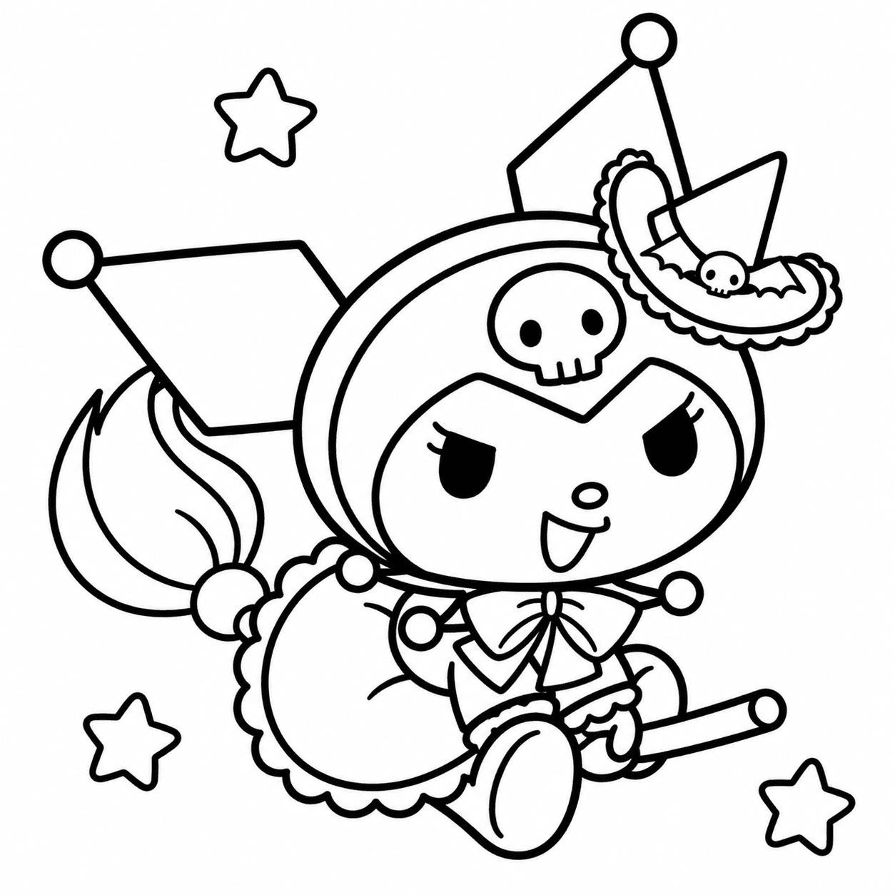 Kuromi de bruxa para colorir