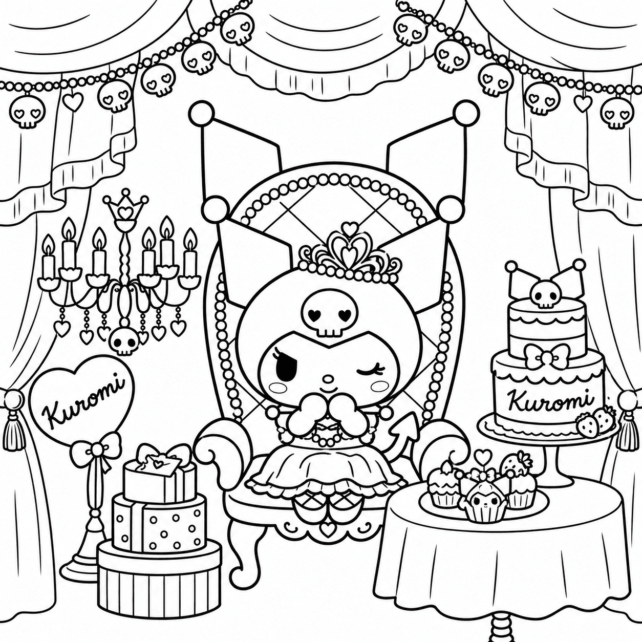 Kuromi de princesa para colorir