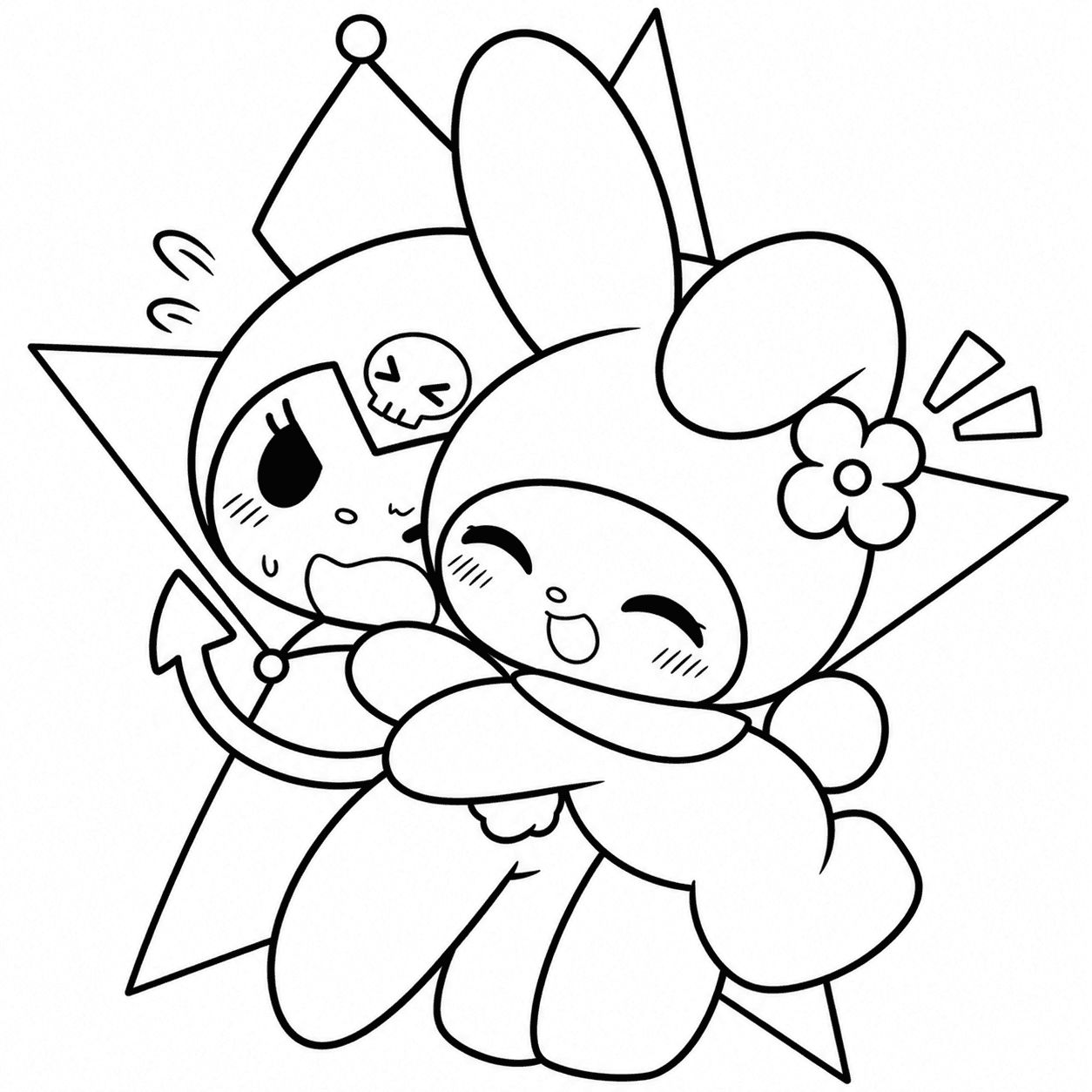 Kuromi e My Melody para colorir