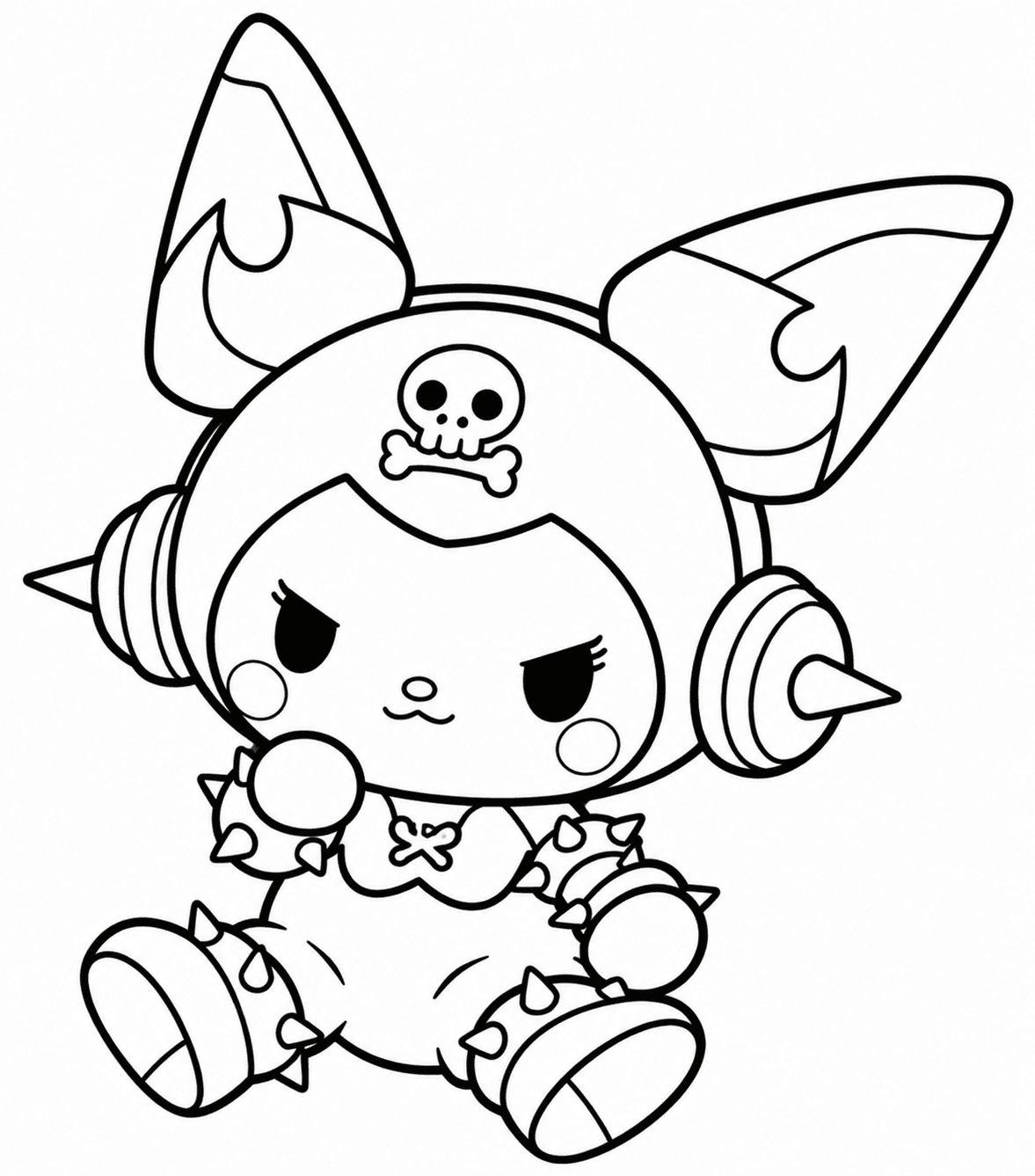 Kuromi no estilo punk para colorir