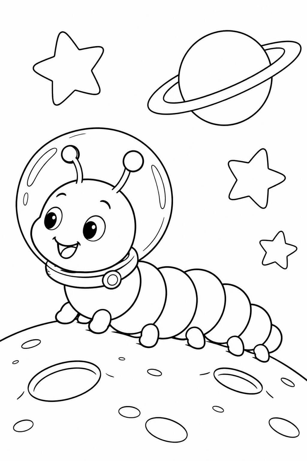 Lagarta astronauta para colorir
