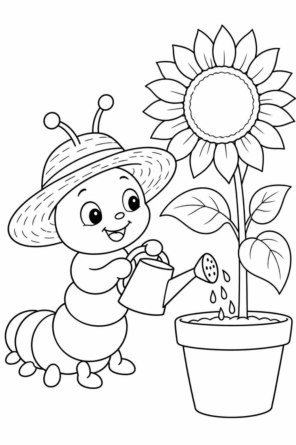 Lagarta jardineira para colorir