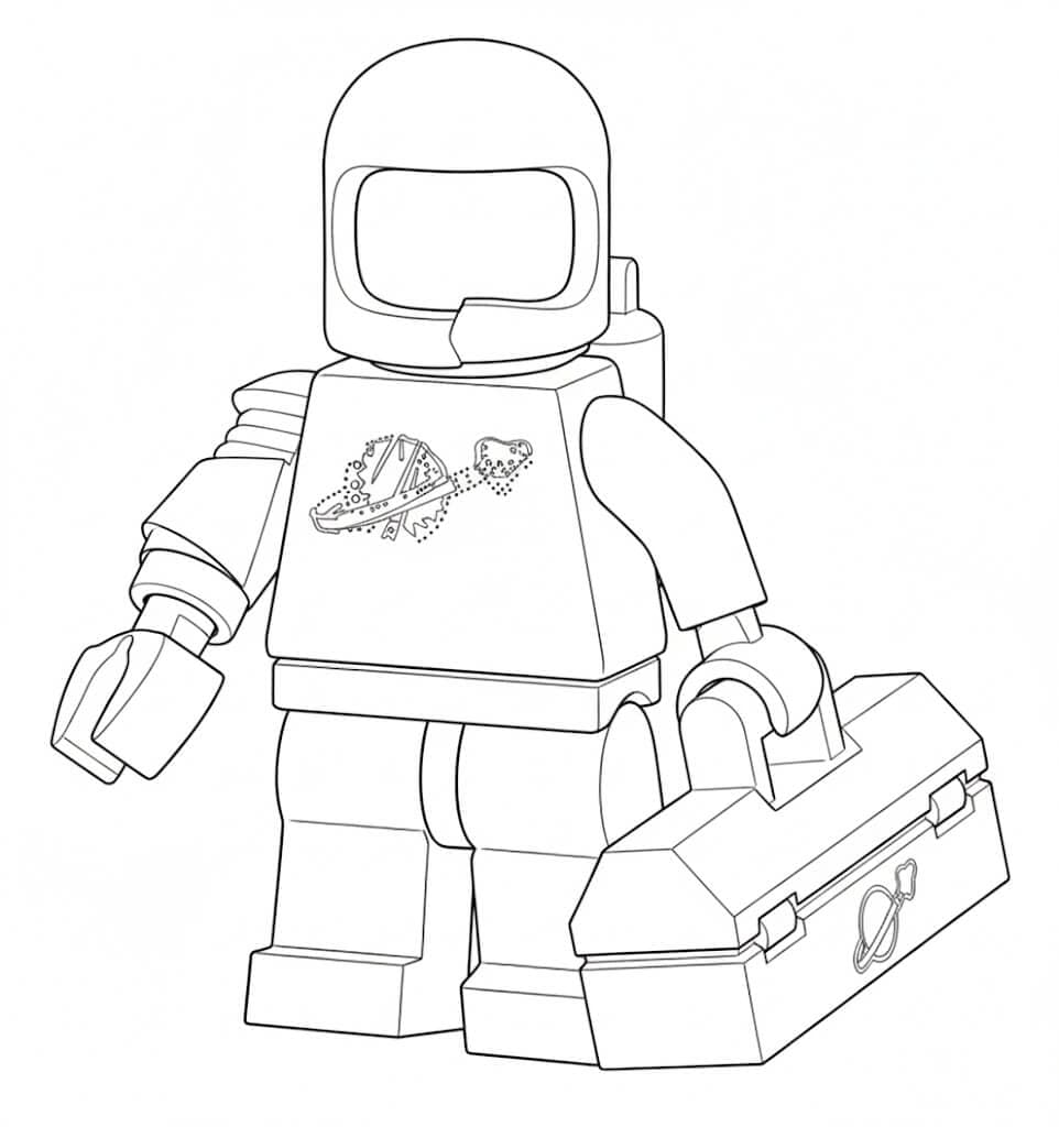 Lego astronauta para colorir