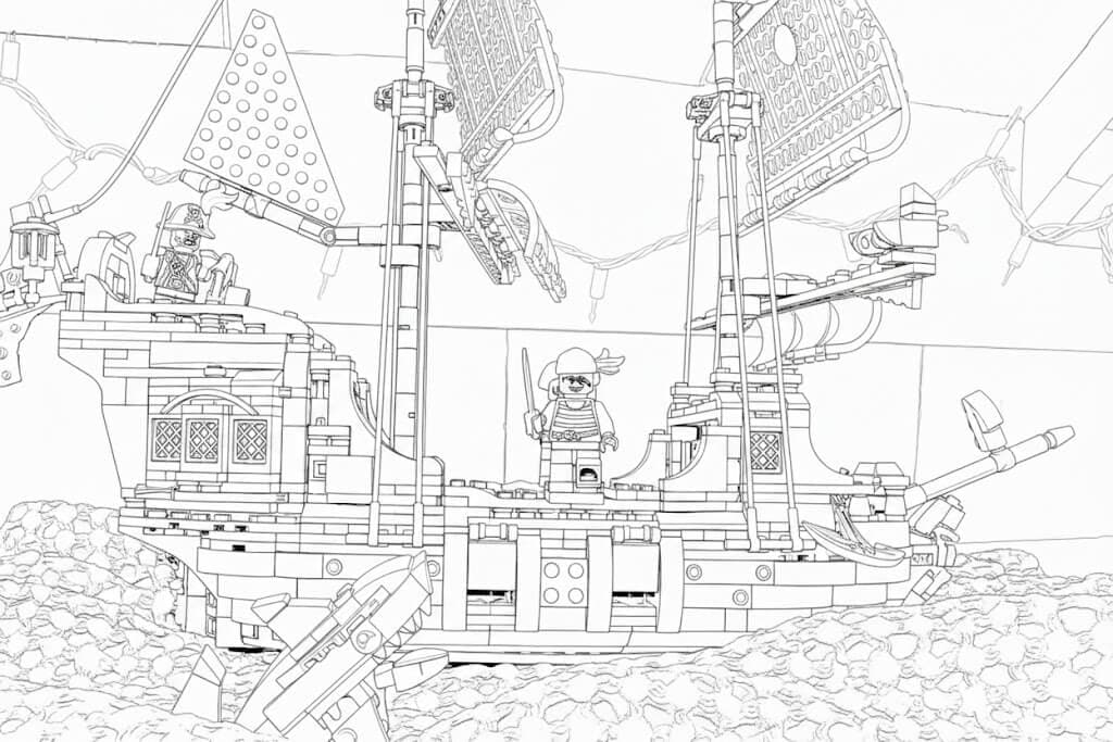 Lego barco para colorir