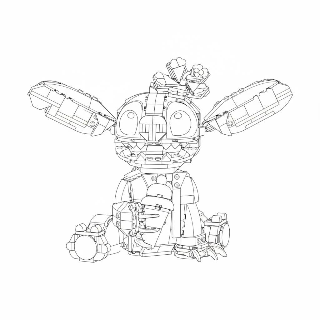 Lego Stitch para colorir