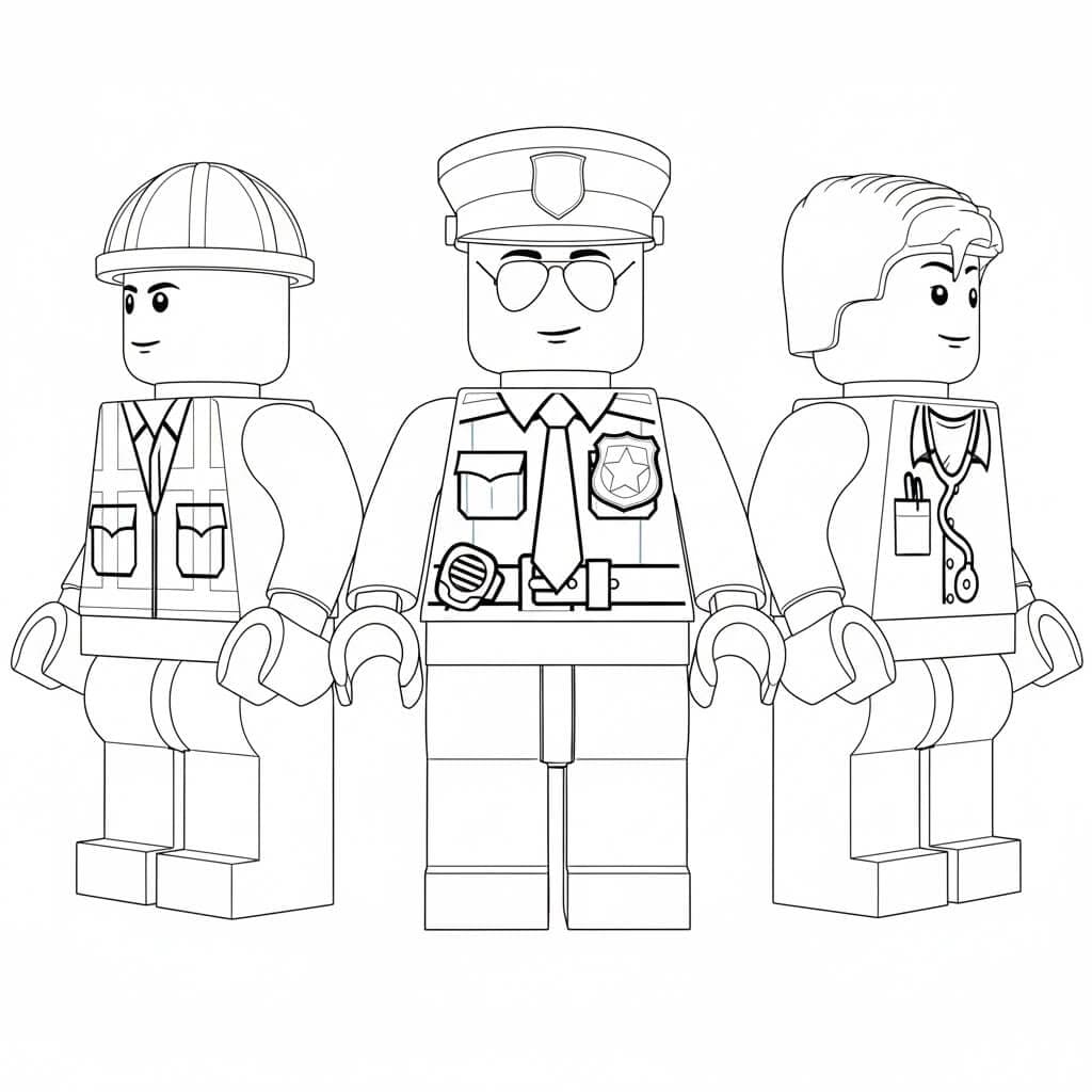 Lego trabalhadores para colorir