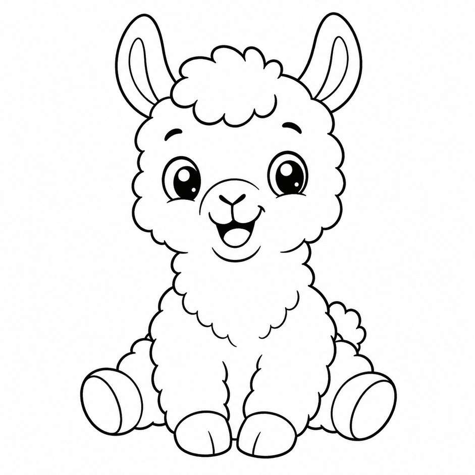 Lhama bebê para colorir