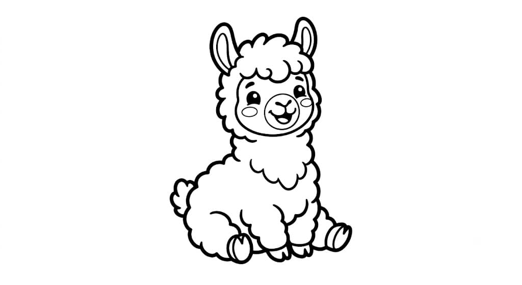 Lhama educação infantil para colorir