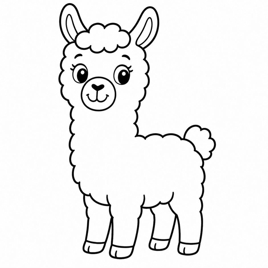 Lhama simples para colorir