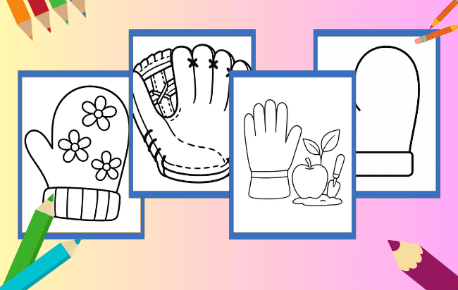Desenhos de luva para colorir