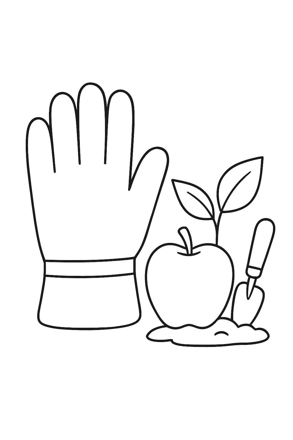 Luva de jardinagem para colorir