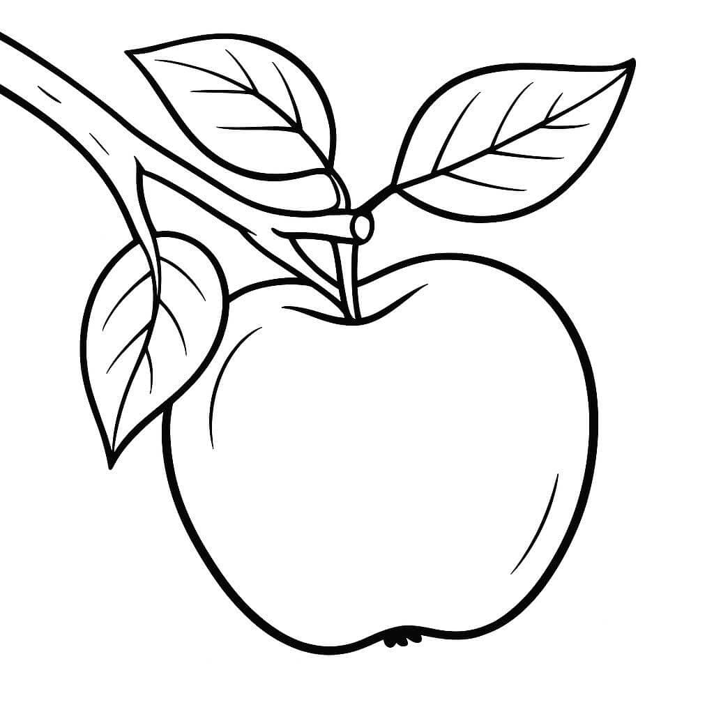 Maçã na árvore para colorir
