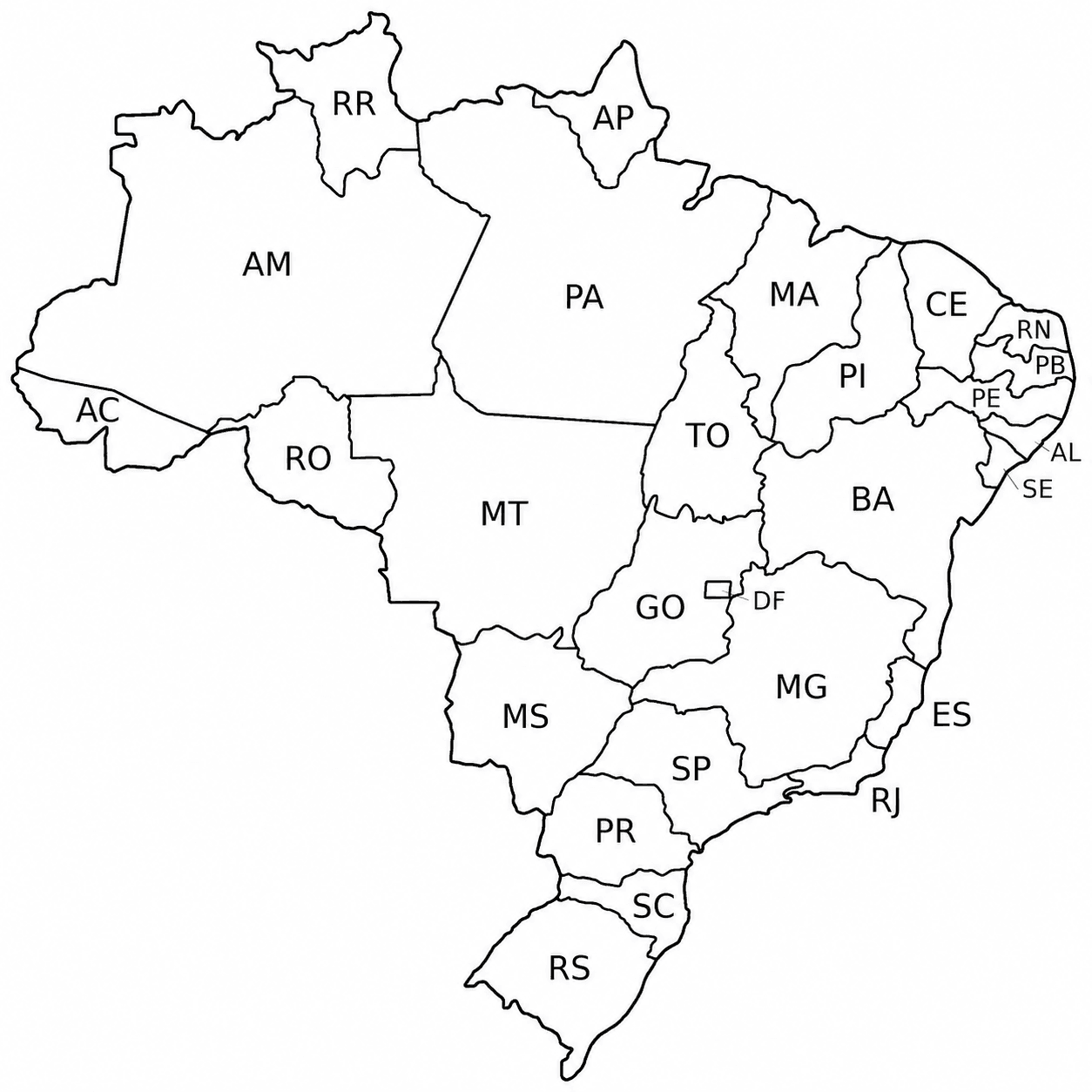 Mapa do Brasil para colorir