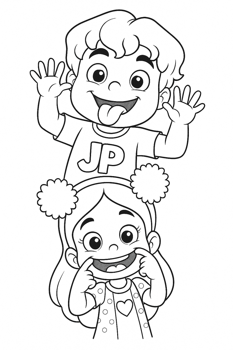 8 Desenhos de Maria Clara e JP para colorir e imprimir
