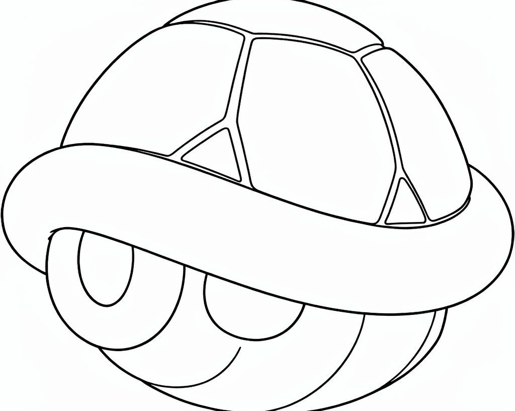Casco verde de Koopa para colorir