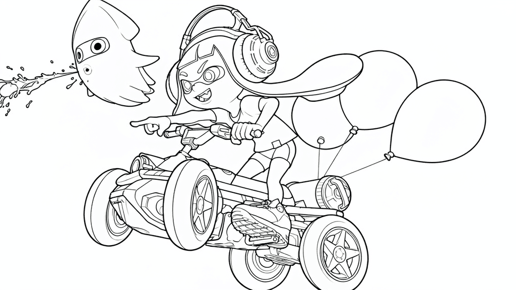 Garota Inkling na corrida para colorir