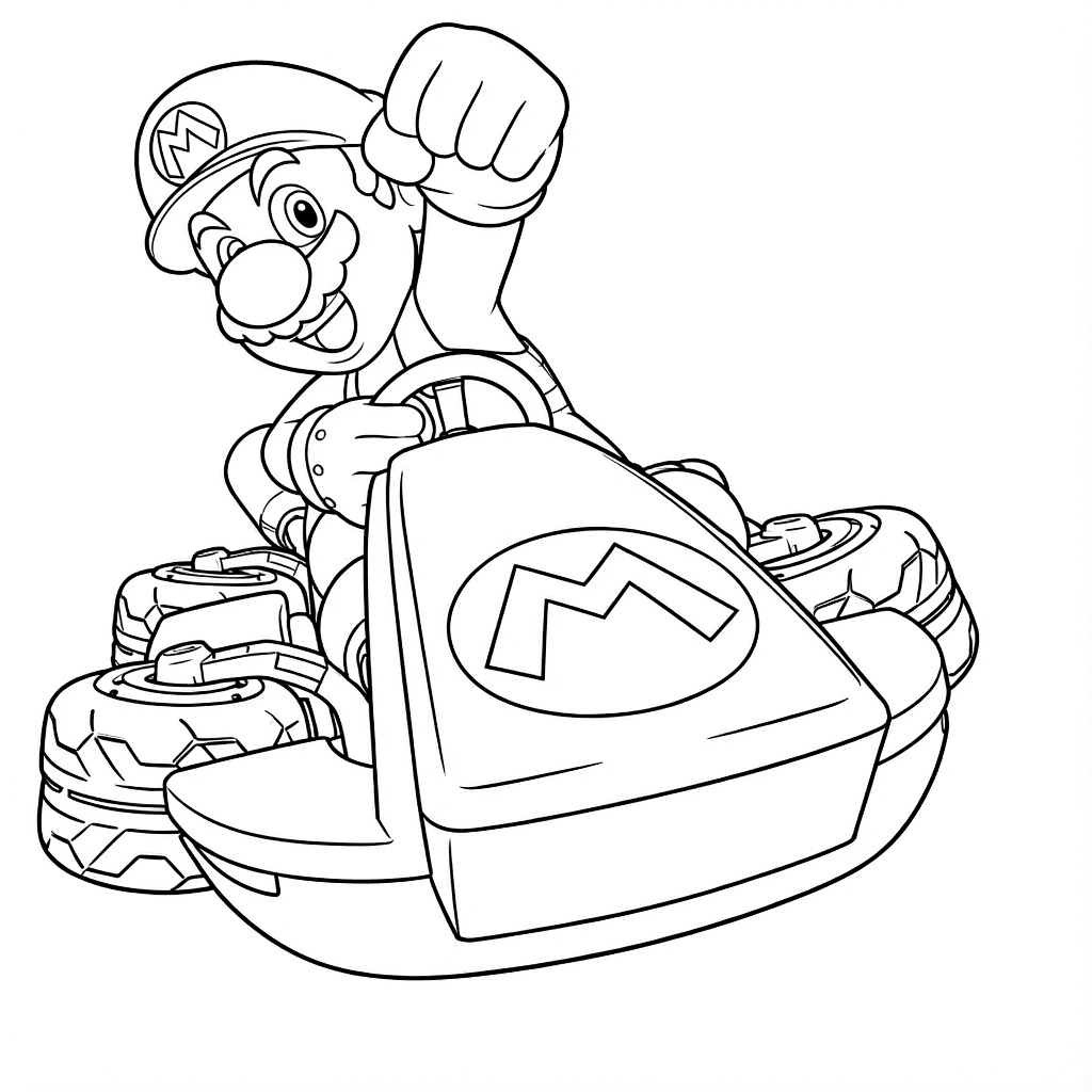 Mario Kart para colorir