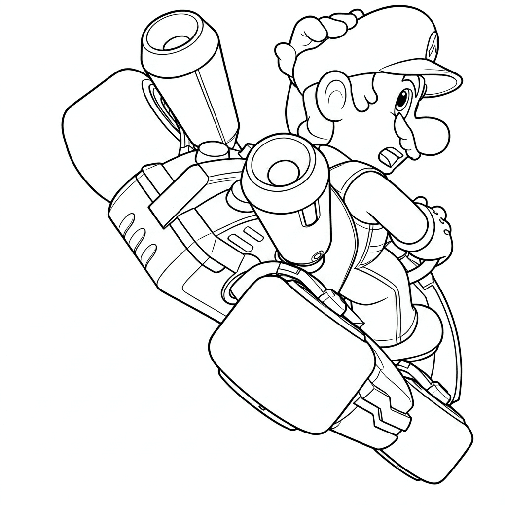 Mario na antigravidade para colorir