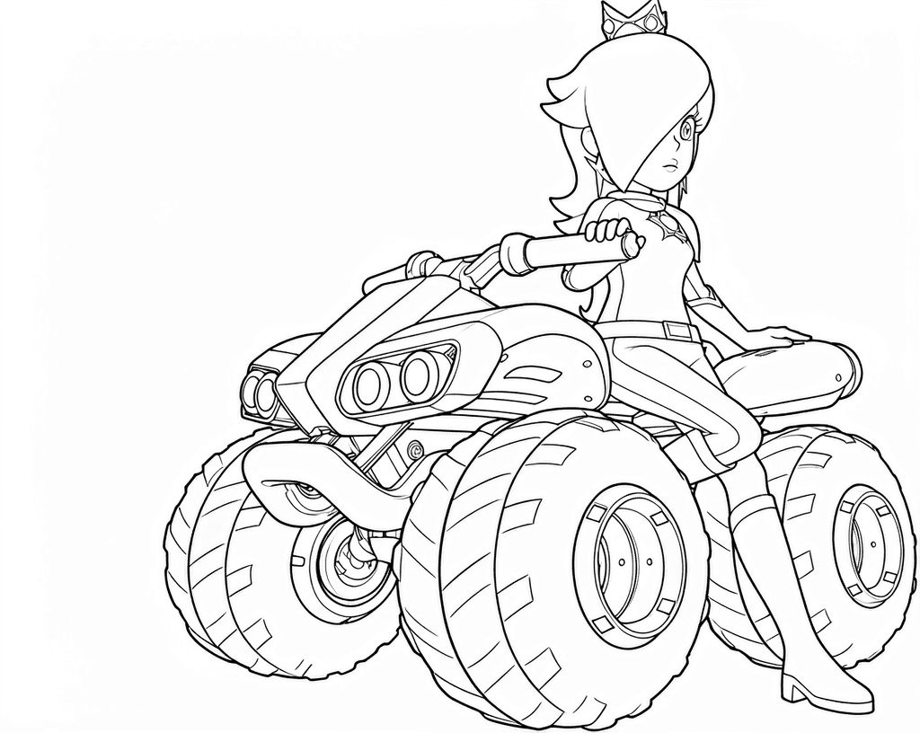 Rosalina no quadriciclo para colorir