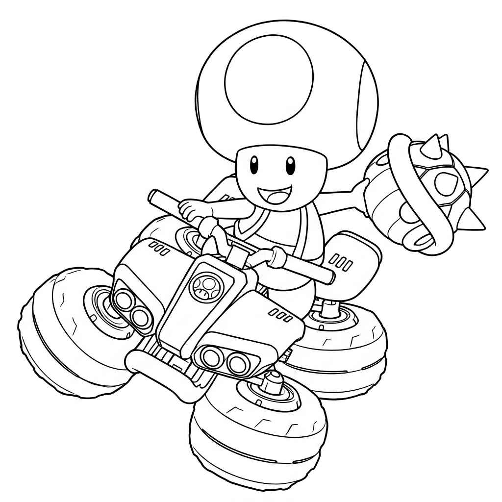 Toad com casco espinhoso para colorir